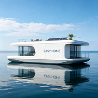 Maison flottante modulaire sur mesure, villa flottante pour divertissements aquatiques
