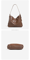 Sac à bandoulière rétro pour femme en daim souple, grande capacité, sac à main sous le bras, sac fourre-tout de luxe pour femme