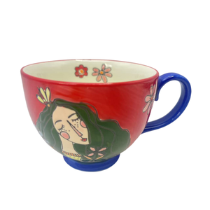 En stock usine – Tasse à petit-déjeuner 450 ml « Reine et Bonhomme de neige de Noël », tasse à café peinte à la main, mugs en céramique pour thé et lait - Product Image 5