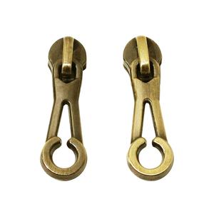 Chaussures de placage antique fermeture éclair décorative curseur logos sacs en alliage de zinc accessoire fermeture éclair en métal pour bottes - Product Image 1