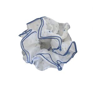 Coleteros elásticos azules a cuadros para mujer, accesorios de goma para el pelo, coleteros para cola de caballo, lazos de encaje grandes, anillos para el pelo - Product Image 6