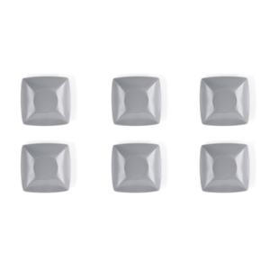 Ensemble de 6 assiettes à soupe carrées modernes en céramique Excelsa, 17,5 cm, gris, passe au lave-vaisselle - Product Image 1