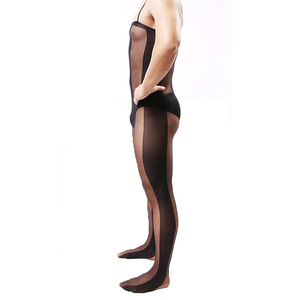 Men <b>Sexy</b> Mesh Bodysuit Black Spandex Nylon Mid Rise Open Crotch <b>Erotic</b> Underwear Spring 2024 - Product Image 5