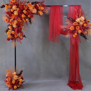 Custom Artificial Flower Arrangement Golden Square Iron Flame for Wedding Arch Ceremony <strong>Background</strong> - Product Image 6
