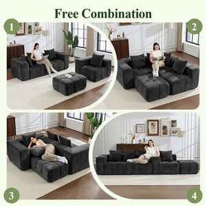 2026 Meroow MS2 Extra Deep 67cm Seat Modular <b>Sofa</b>, Luxury Chenille Tofu Sectional Couch UK Warehouse - Product Image 2