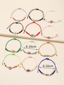 Ensemble de bracelets tissés pour enfants Songfu, tendance arc-en-ciel <span class=keywords><strong>licorne</strong></span>, style européen et américain, avec perles et yeux de cœur, bijoux pour filles - Product Image 4