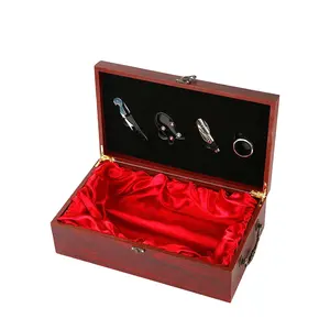 Wholesale customized luxury MDF wine glass wooden gift boxes for wine from china