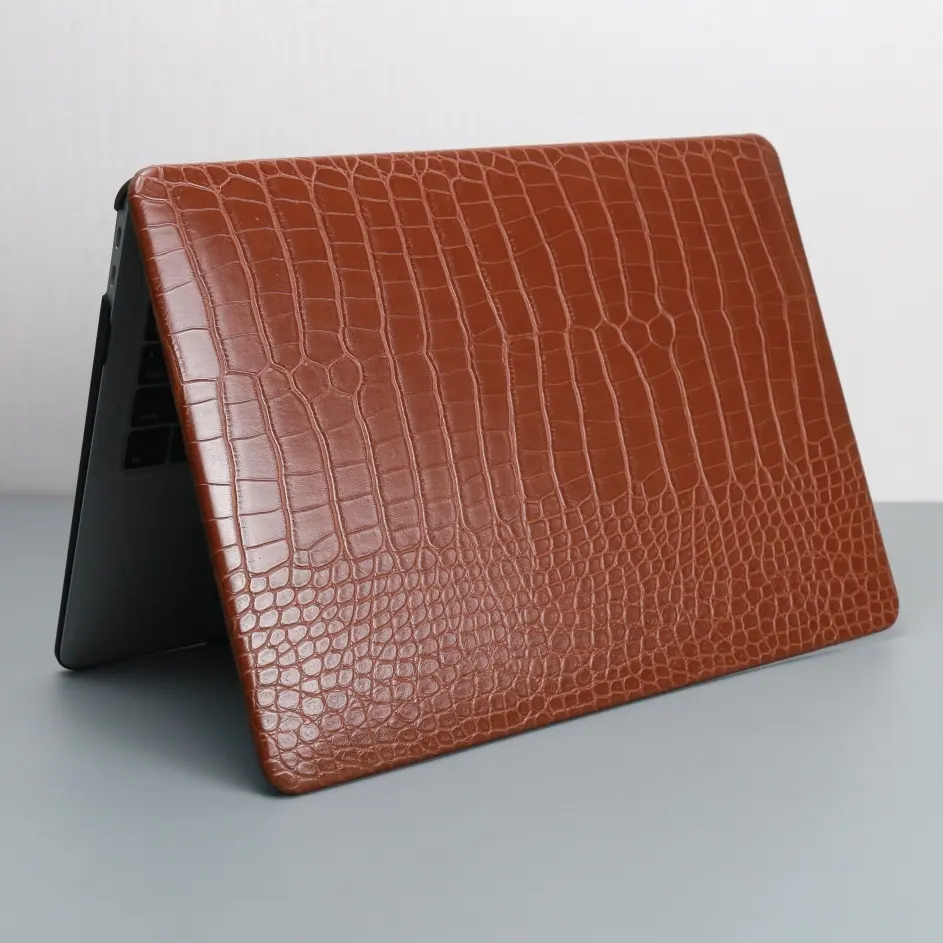 Beginletters Bruin Krokodil Leather Case Voor Macbook Air Retina 2020 Pro Cover Mannen Luxe Cover Voor Macbook