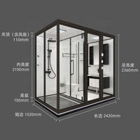 Offre Spéciale : Unité de Douche Modulaire de Luxe pour Hôtels, Préfabriquée, Moderne, Autonome, Complète avec Baignoire Intégrée
