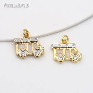 PM54625 vente en gros émail <span class=keywords><strong>Camping</strong></span> voiture <span class=keywords><strong>de</strong></span> tourisme plaqué or cuivre métal voiture pendentif à breloque pour collier bijoux marquage - Product Image 2