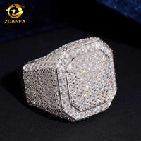 Nouveautés – Bague pour homme en argent sterling 925, style hip-hop, forme carrée, sertie de moissanite VVS, livraison directe