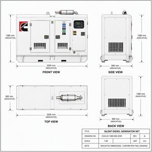 Groupe électrogène diesel silencieux Cummins Weichai 60 kVA triphasé avec option ATS, insonorisé, refroidi par eau, pour l'Afrique - Product Image 4