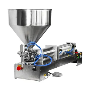 Máquina de enchimento manual semiautomática para molho e pasta de geléia, modelo RJ-100G, preço de fábrica, máquina de enchimento de cabeça única