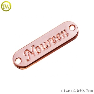 Hợp kim kẽm oavl Khăn Phụ Kiện Thẻ tùy chỉnh tăng vàng khắc tên kim loại nhãn logo với lỗ - Product Image 2