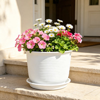 Grand pot de fleurs en plastique PP avec trou de drainage, design minimaliste, durable, 17,2 L, pot de fleurs pour plantes succulentes et pothos, arrosage