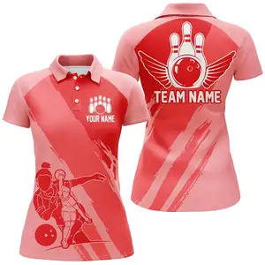 Custom Short Sleeve Bowling Shirts Bowling Team Jerseys for Women