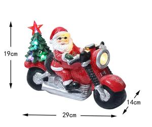 Adornos de Ambiente Navideño con Luces LED de Colores y Música: Santa Claus Conduciendo una Motocicleta en una Escena Nevada - Product Image 2