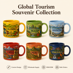 Taza de Café de Cerámica <span class=keywords><strong>con</strong></span> Diseño de Paisaje de la Ciudad de Tucán, <span class=keywords><strong>Colombia</strong></span>, para <span class=keywords><strong>Leche</strong></span> o Agua, Personalizable, OEM, ODM, Venta al Por Mayor - Product Image 5