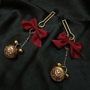 SM Props Pinzas para pezones con lazo y clip de cadena de campanas de metal, para entrenamiento de castigo y estimulación femenina, juguetes sexuales para adultos - Product Image 4