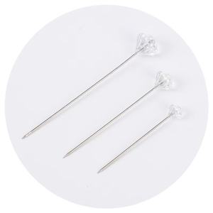 Lot de 100 épingles en métal transparent en cristal de diamant, en acier inoxydable de luxe, faites à la main, vente en gros, fleuriste <span class=keywords><strong>Hui</strong></span> <span class=keywords><strong>Huang</strong></span> - Product Image 5