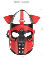 Nouveau Masque de Tête SM en Cuir PU Imperméable pour Chien, Style Démon Sexy, avec Bandeau Cache-yeux, Jouet de Flirt Alternatif, Protection Faciale pour Chiot