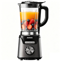 Blender sur socle multifonctionnel AOJA 500W en plastique, 2 vitesses, fonction pulse, capacité 1,5L, 4 lames en acier inoxydable, anti-fuite