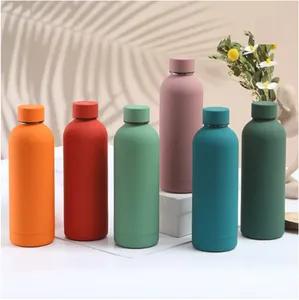 Bouteille d'eau isotherme à double paroi en acier inoxydable 500 ml 750 ml 1000 ml, finition caoutchouc mat, logo personnalisable - Product Image 2