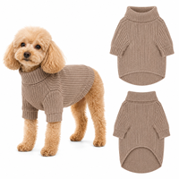 Suéter para perro de cuello alto, manga larga, dobladillo curvo, ropa cálida de invierno para mascotas, para cachorros pequeños y medianos, jersey de punto para paseos diarios
