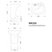 Lavabo autoportant en céramique et porcelaine pour ablutions (Wudu) avec robinet eau chaude et froide, incluant un lavoir pour les pieds