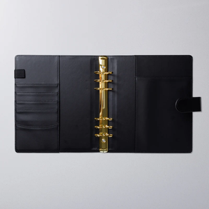 Agenda <span class=keywords><strong>de</strong></span> Lujo Personalizada <span class=keywords><strong>de</strong></span> Cuero PU con 6 Anillas Plateadas o Doradas, Carpeta <span class=keywords><strong>de</strong></span> Hojas Sueltas A5, Planificador, Cartera con Portaplumas - Product Image 5