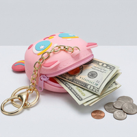 Porte-monnaie en silicone motif fruit de dessin animé mignon, porte-clés, breloque de sac, porte-cartes, mini portefeuille, cadeau pour enfants, logo personnalisé, vente en gros