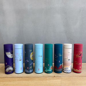 Thermos Solhui 500 ml, style chinois rétro créatif, pour hommes et femmes, étudiants, en acier inoxydable, flacons isothermes littéraires, bouteille d'eau - Product Image 4