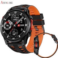 Montre connectée GPS pour homme en acier inoxydable tout métal, étanche IP68, montre de fitness, écran rond, batterie 530 mAh, appels Bluetooth
