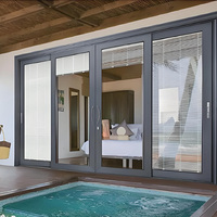 Portes coulissantes en aluminium pour appartement, supermarché, usage commercial et résidentiel, résistantes au vent, pour balcon, cuisine, économie d'énergie