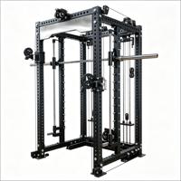 JIAQUANLONG RS-TS012 Rack d'entraînement multifonctionnel Smith en acier au carbone pour usage commercial, unisexe, fitness corps entier