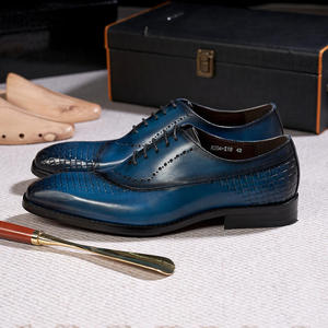 Chaussures Oxford Classiques pour Hommes en Cuir Véritable Antidérapantes Respirantes à Motifs Rehaussant la Taille Chaussures Habillées Tendance - Product Image 4