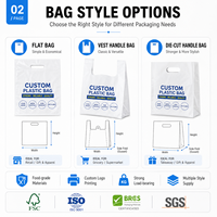 Bolsas de Compras de Plástico PET/PE Biodegradables con Logotipo Personalizado y Asas Impresas para Ropa, Supermercados y Tiendas Minoristas