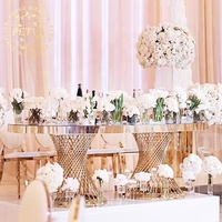 Miroir Verre Articles De Fête Table De Mariage et Chaise Tables De Mariée Tissé Sac Table À Manger Salle À Manger Meubles Moderne 2pcs PETVA
