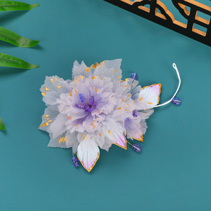 Pinza para el cabello original, de color púrpura etéreo y con efecto permanente, accesorio de alta gama para el cabello estilo Tang Hanfu, hermosa pinza lateral para el cabello con efecto permanente. - Product Image 3