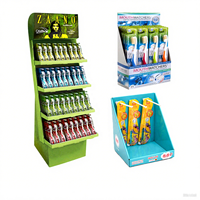 Nouveau présentoir de magasin en carton pliable et portable, design moderne, avec logo personnalisé gratuit, pour l'affichage des brosses à dents