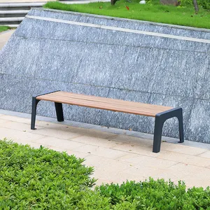 Bancos de asientos para exteriores con madera maciza sin pintar banco de jardín silla con patas de hierro banco de parque de patio
