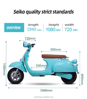 Nouvelle moto électrique de tourisme longue portée 1000W 60V/72V pour adultes avec une vitesse de 50 km/h et une batterie au lithium