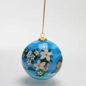 Novelty Inside Painted Glass Ball Christmas Ornament Ball Marine Series Eco-friendly