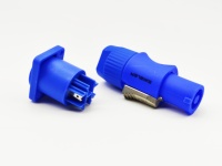 Connecteur d'entrée/sortie Powercon 3 broches bleu et gris, compatible avec câble audio, adaptateur 3 pôles, fiches d'alimentation