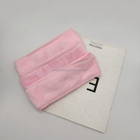 Bandeau de yoga réglable en flanelle pour le lavage du visage, marque PSH, pour spa, maquillage, recyclable, logo personnalisé, coloré, modèle pour soins de la peau