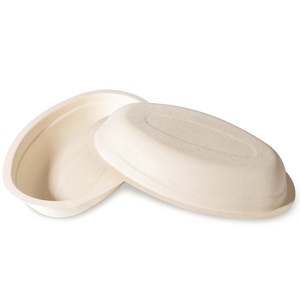 Meilleure vente de salade jetable compostable écologique de 24oz de bagasse en pulpe sans couvercle pour le camping - Product Image 5