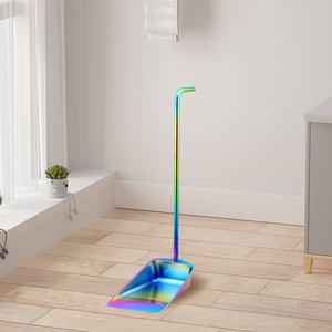 Raclette de sol en acier inoxydable à long manche avec pelle à ordures brosse pelle à poussière pour nettoyer la poussière ensemble de <span class=keywords><strong>balai</strong></span> <span class=keywords><strong>et</strong></span> pelle à poussière - Product Image 1
