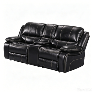Modern Foldable <b>Air</b> Leather Retractable Manual Recliner <b>Sofa</b> Set With Metal Frame And Gliding Feature For 6 Seat Home Use - Product Image 6