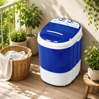 Mini-lave-linge portable semi-automatique à cuve unique pour le nettoyage des sous-vêtements et des chaussettes, idéal pour les dortoirs