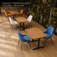 Chaise de salle à manger orange brûlé à côtes côtelées, dossier à cannelures verticales, en promotion pour bars à desserts, bars à jus, atriums, galeries, cafés et jardins